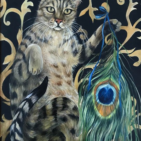 Cat with plume